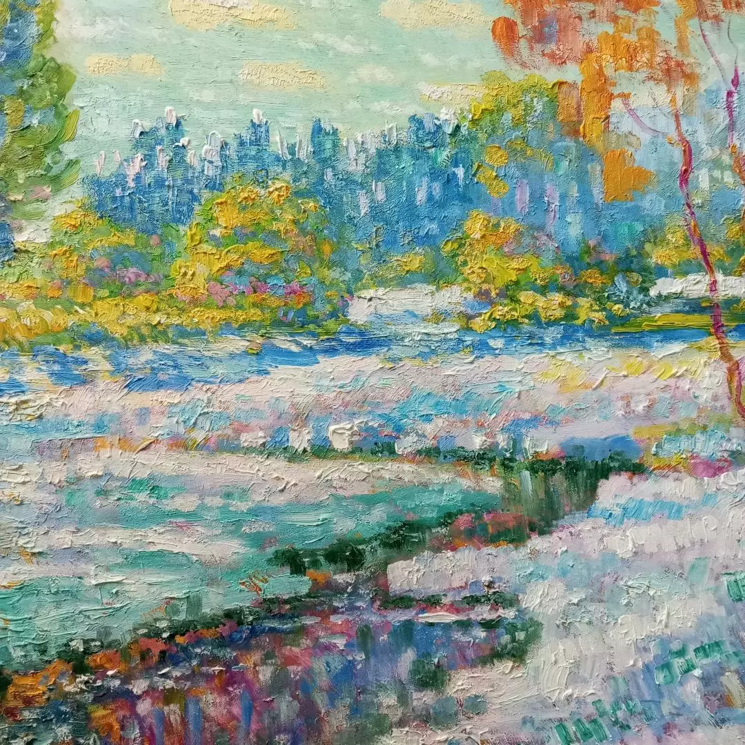 Картина. Сулеков Юрий Весна, оргалит, масло, 61х67. Авторская живопись.