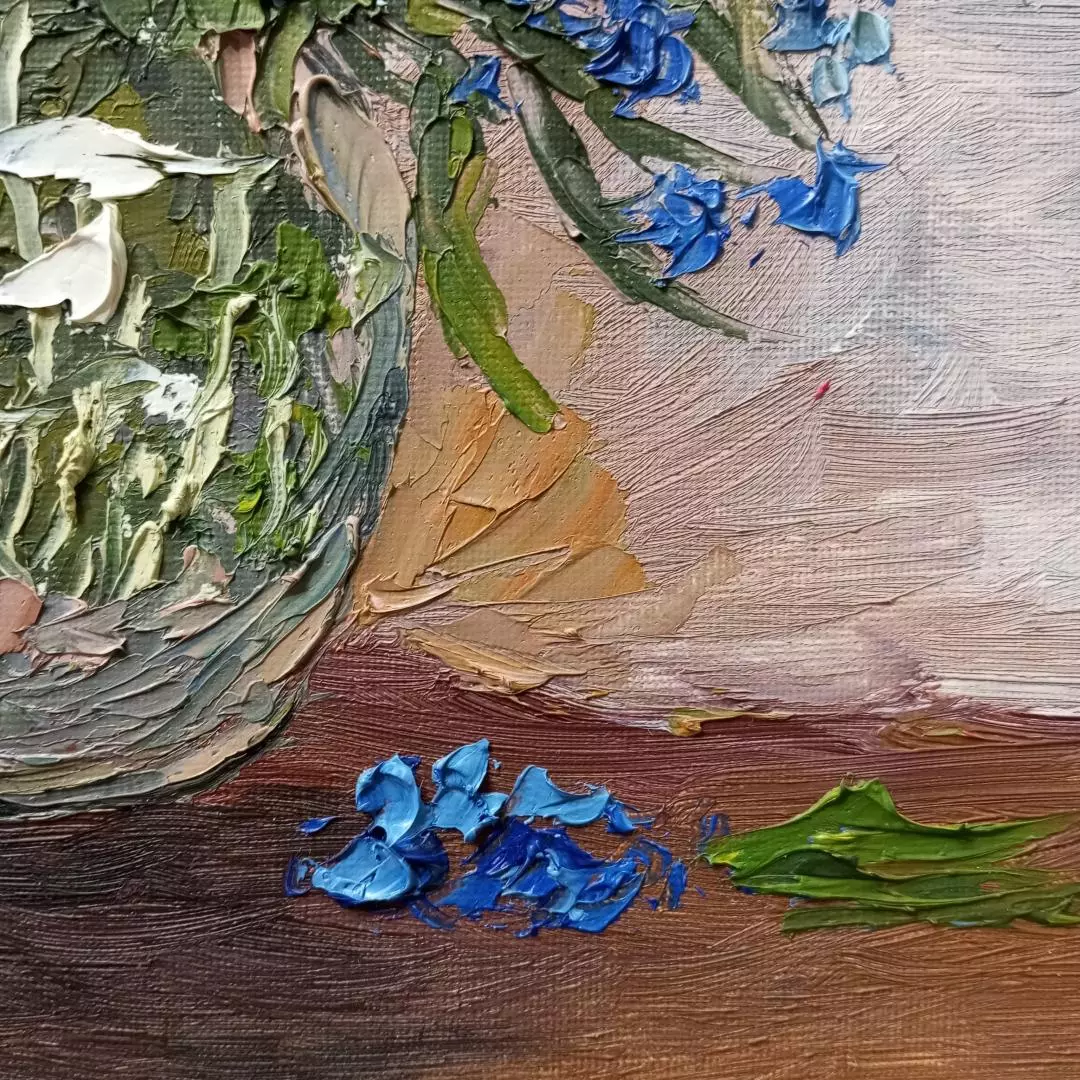 Картина. Стефан Домусчи. Подснежник. Холст, масло. 40х30 см. Авторская живопись.