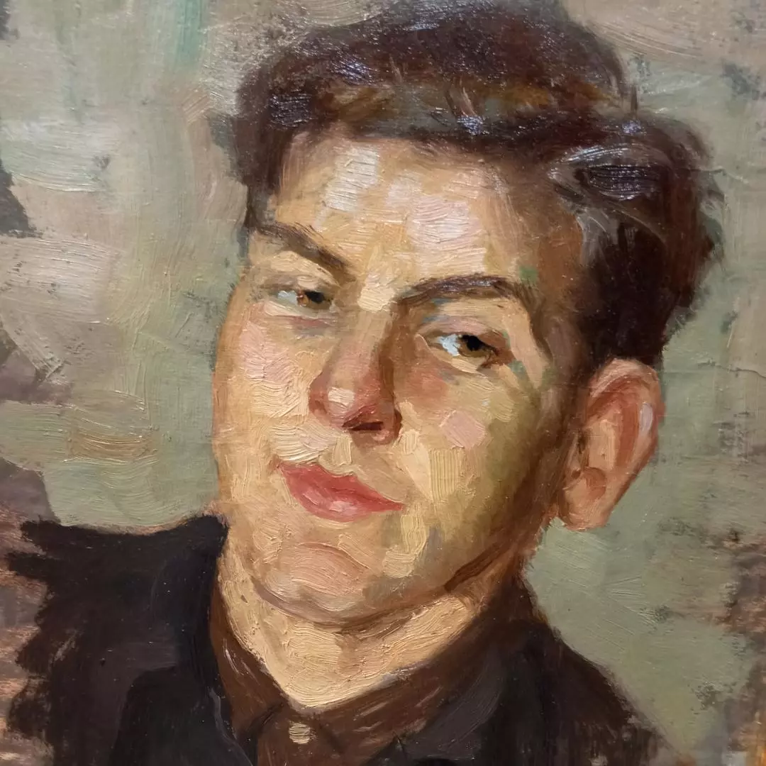 Картина. Василий Лосев. Крепкий парень. Оргалит, масло. 35х27 см. Авторская живопись.