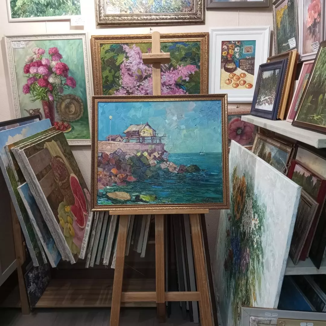 Картина. Александр Филиппов.Рыбацкие домики холст, масло. 50х60 см. Авторская живопись.