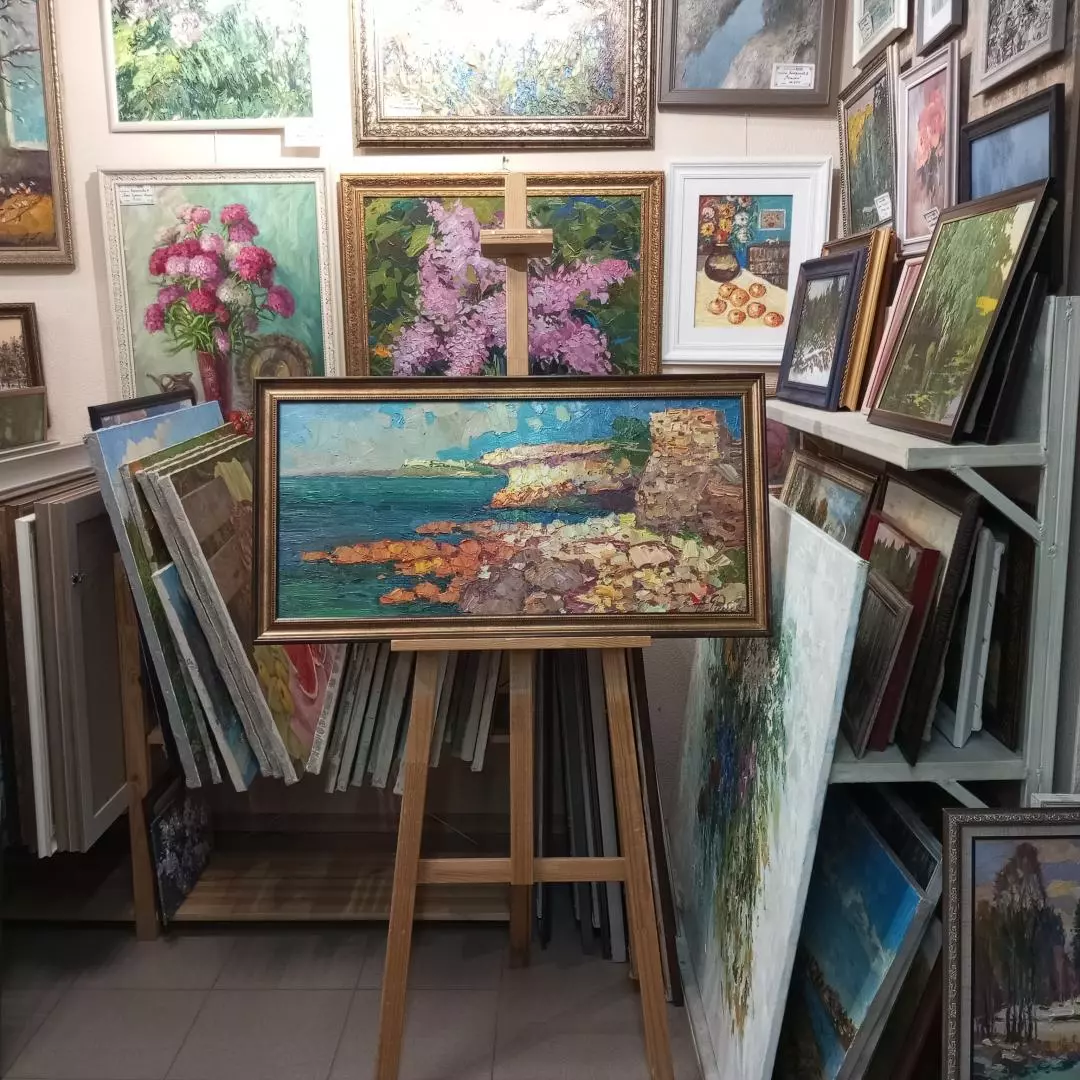 Картина. Александр Филиппов. Солнечные камни Херсона. Холст, масло. 40х85 см. Авторская живопись.
