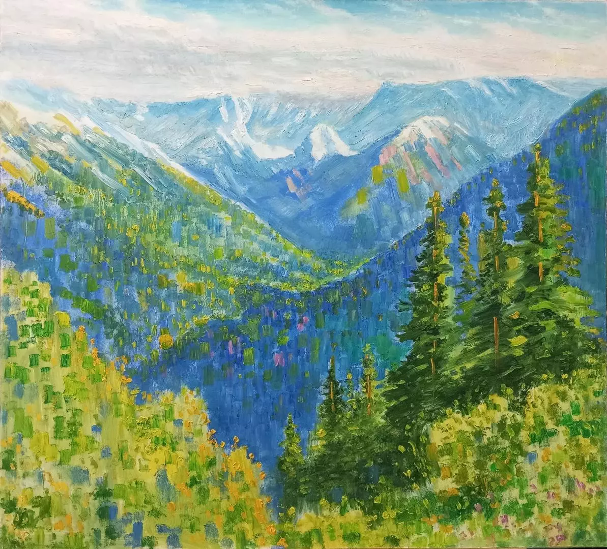 Картина. Сулеков Юрий. Шория, оргалит, масло, 61х67. Авторская живопись.