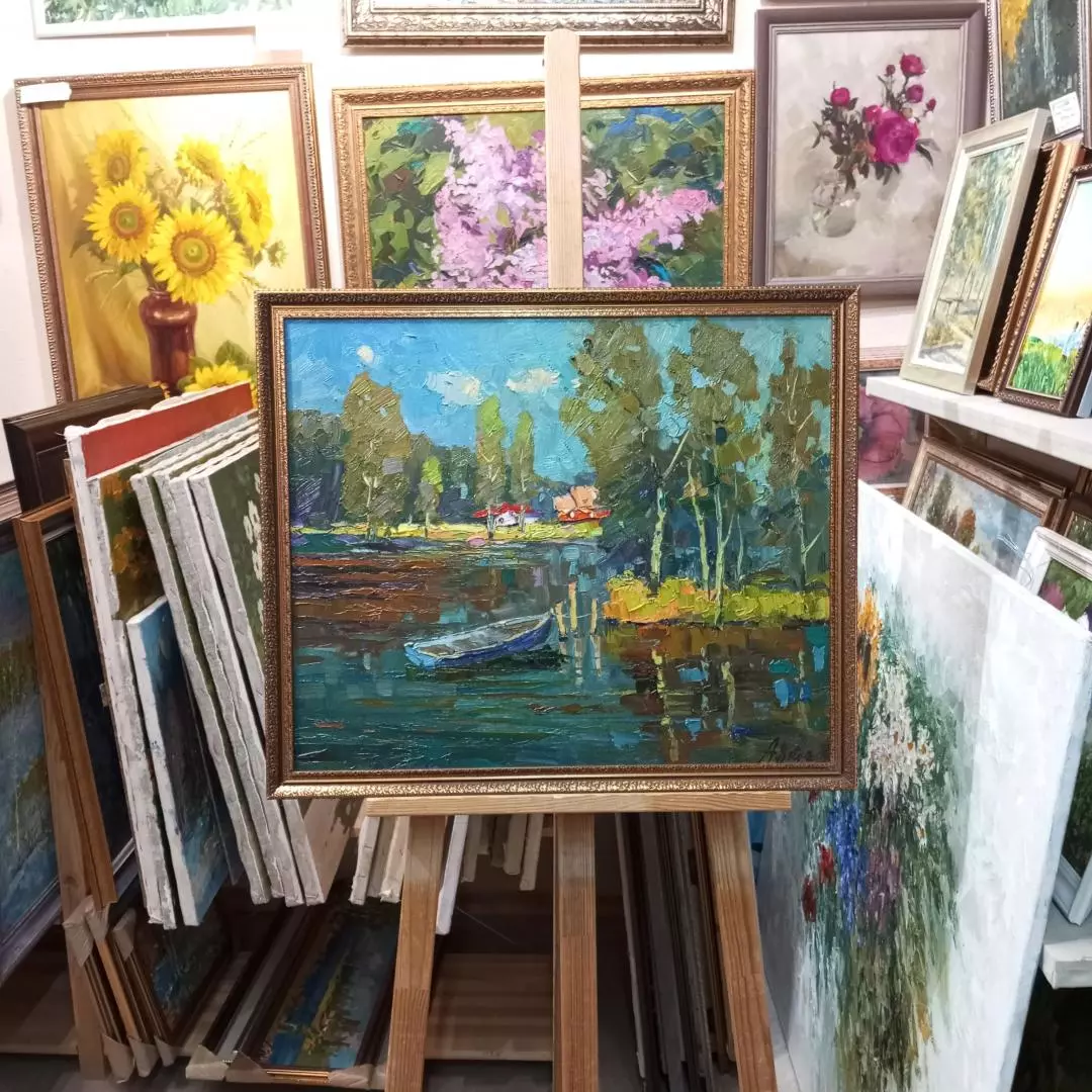 Картина. Александр Филиппов. Тихое озерцо. Холст, масло. 50х60 см. Авторская живопись.