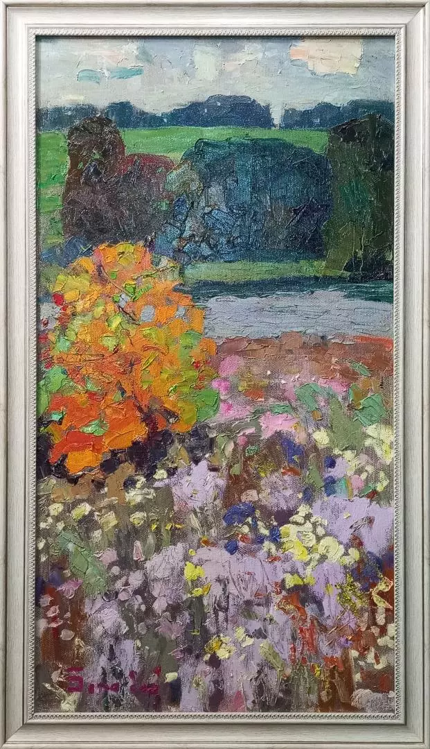 Картина. Юрий Болотов. Цветущие луга. Холст, масло. 75х40 см. Авторская живопись