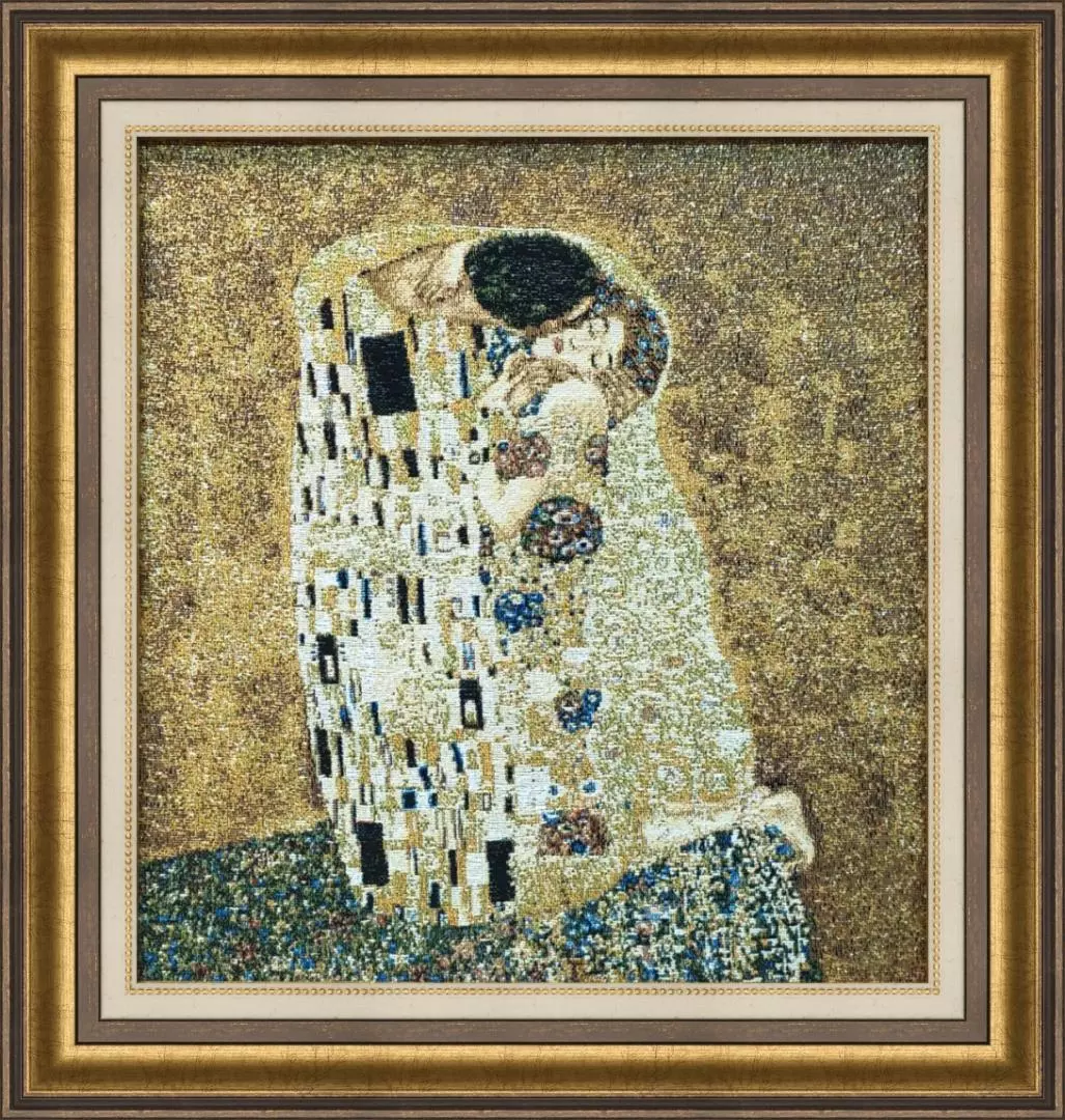 Гобелен в раме. Климт. Поцелуй. 40х38 см
