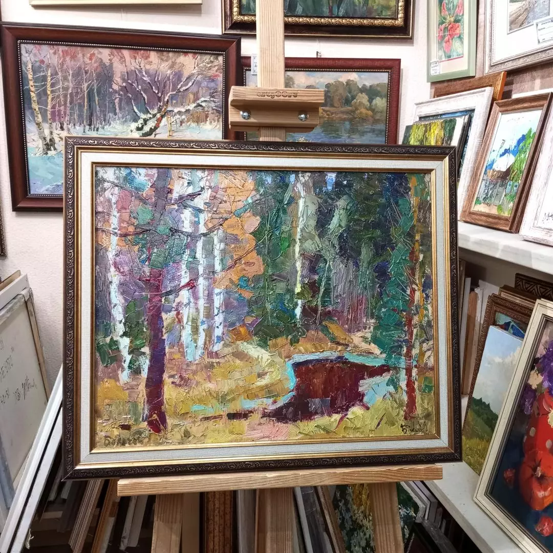 Картина. Юрий Болотов Задумчивая осень холст, масло 40х50 см. Авторская живопись.