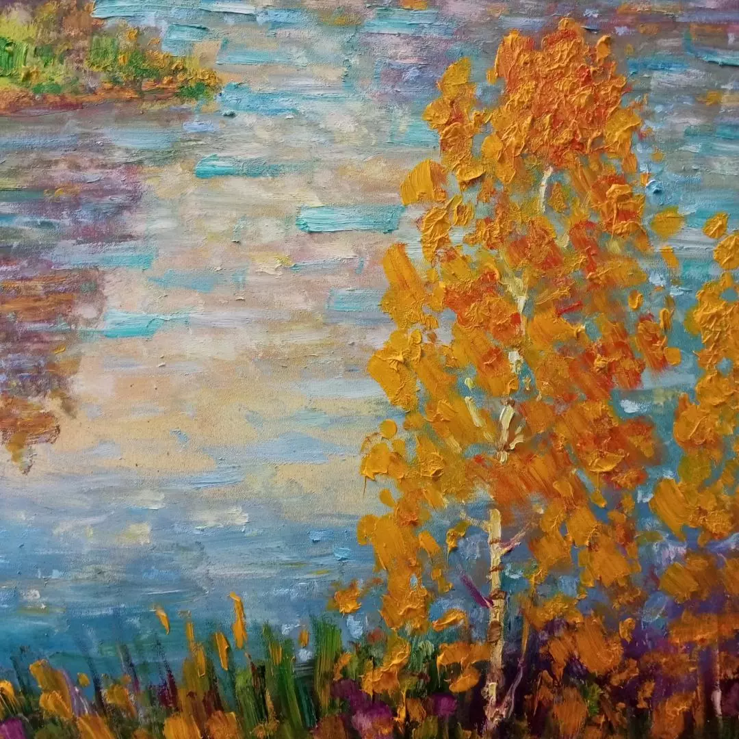 Картина. Сулеков Юрий. Лодочка, оргалит, масло, 61х71. Авторская живопись.