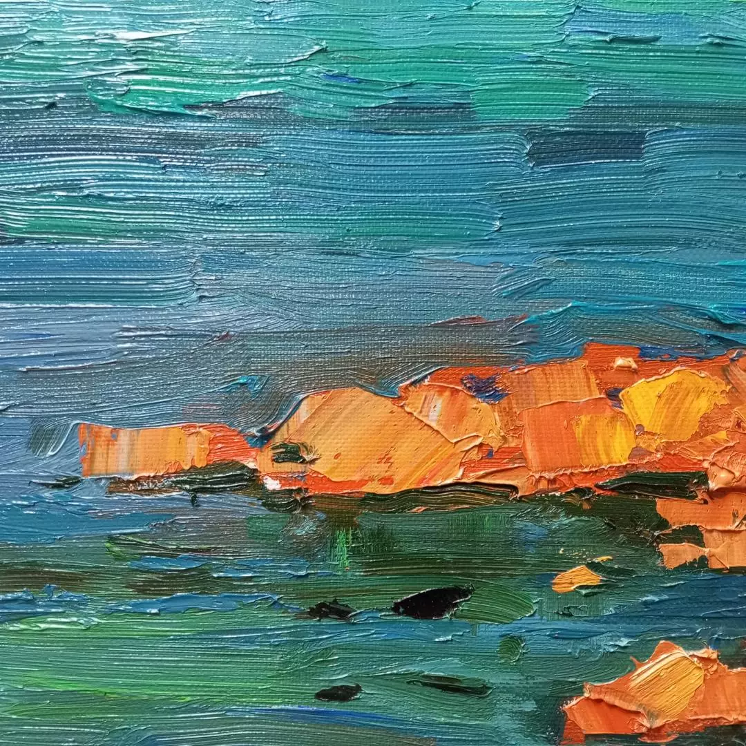 Картина. Александр Филиппов. Солнечные камни Херсона. Холст, масло. 40х85 см. Авторская живопись.