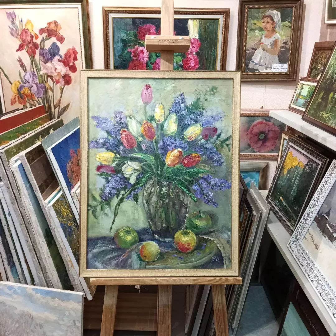 Картина. Ольга Пономарева Майский букет. оргалит, масло, 59х44. Авторская живопись.