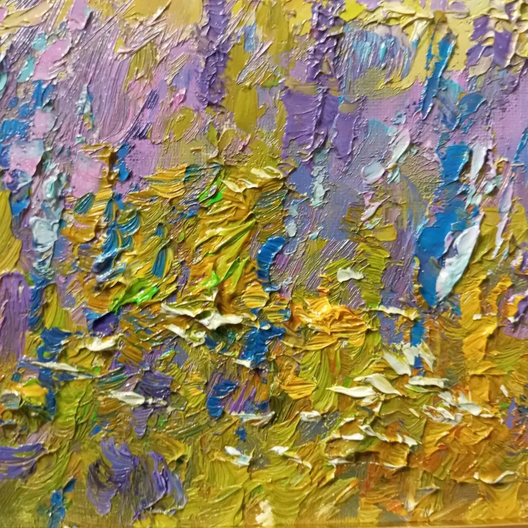 Картина. Александр Филиппов. Цветное поле. Холст, масло. 30х30 см. Авторская живопись.