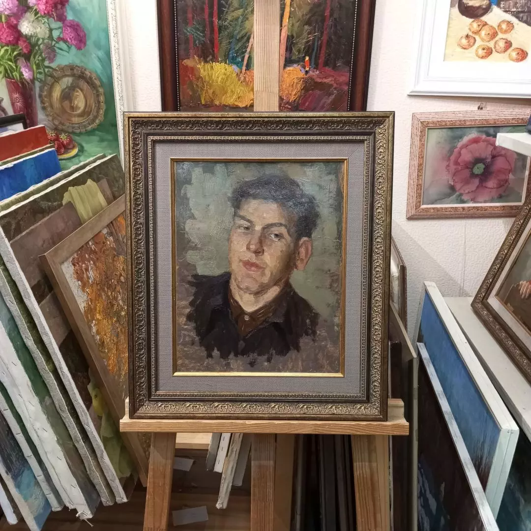 Картина. Василий Лосев. Крепкий парень. Оргалит, масло. 35х27 см. Авторская живопись.