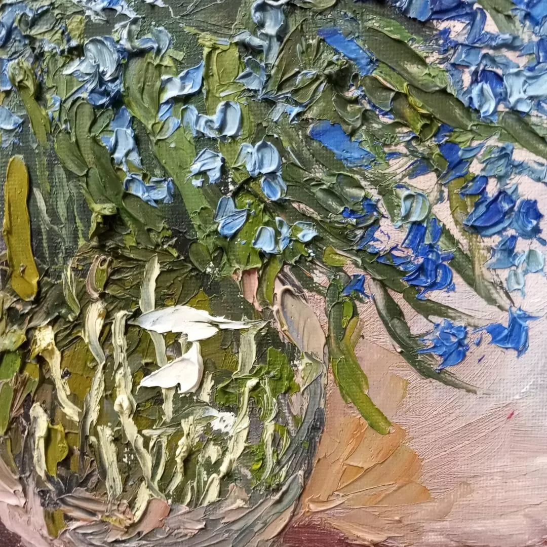 Картина. Стефан Домусчи. Подснежник. Холст, масло. 40х30 см. Авторская живопись.