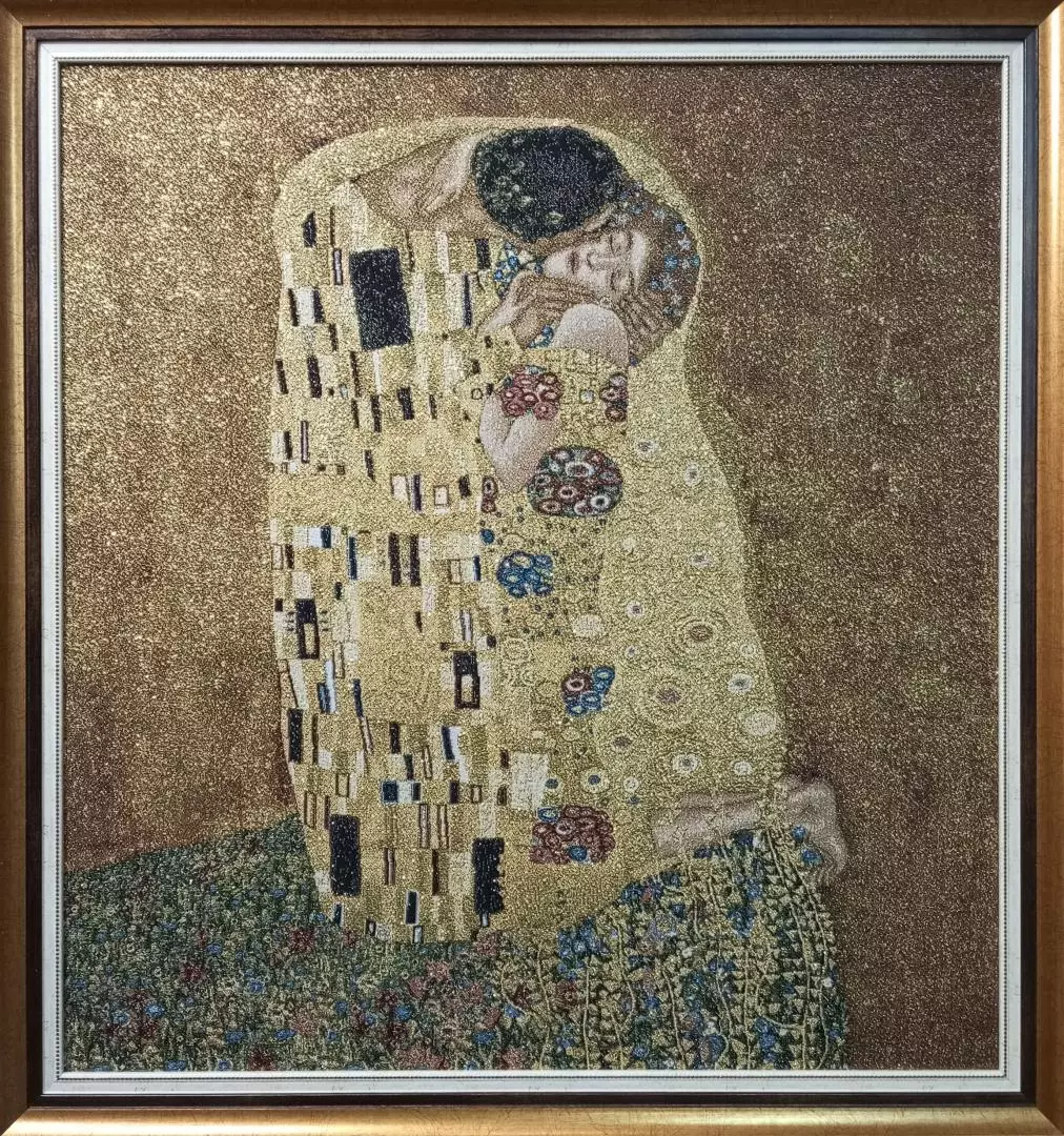 Гобелен в раме. Климт. Поцелуй. 77х72 см