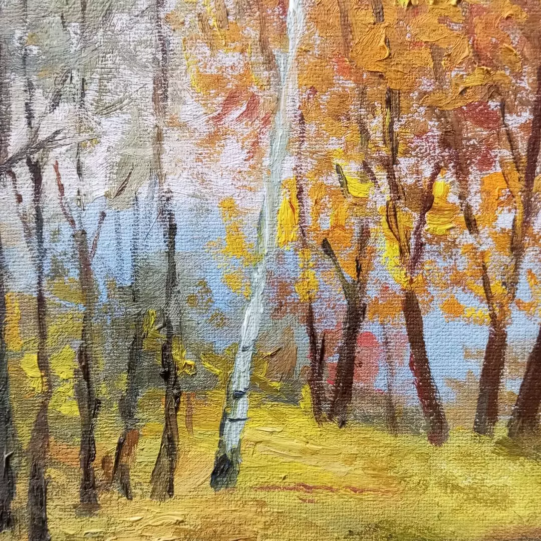 Картина. Стефан Домусчи. Осень. Холст, картон, масло. 54х48 см. Авторская живопись.