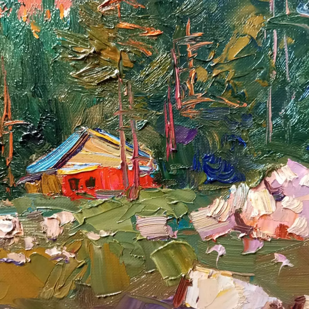 Картина. Александр Филиппов. Под ярким солнцем Архыз. Холст, масло. 40х60 см. Авторская живопись.