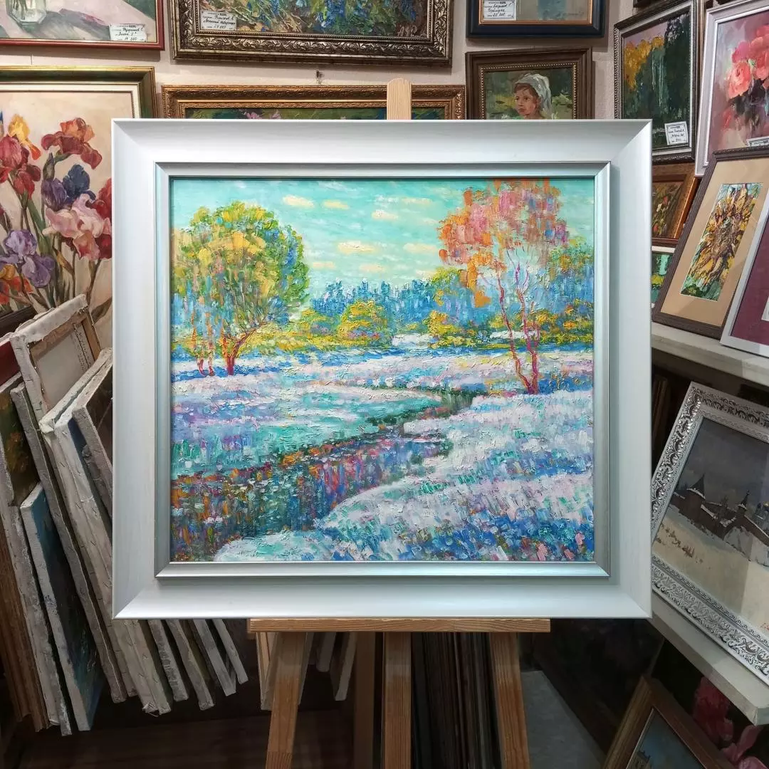 Картина. Сулеков Юрий Весна, оргалит, масло, 61х67. Авторская живопись.