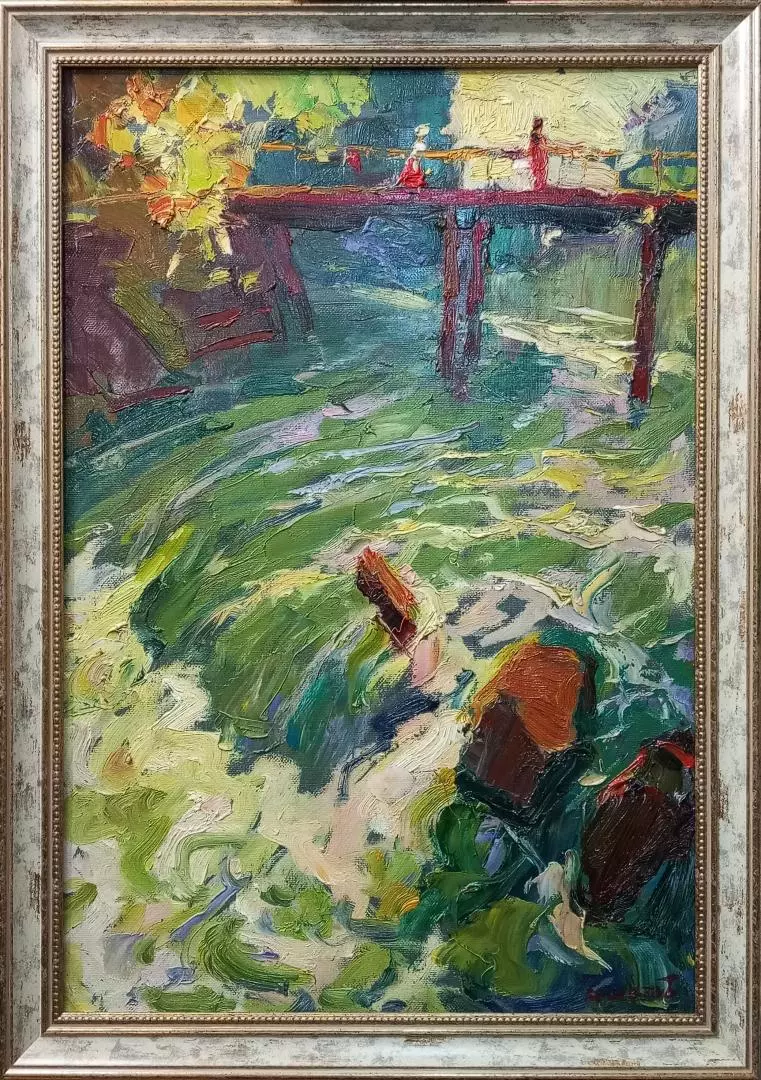 Картина. Юрий Болотов На перекате, холст, масло, 60х40 см. Авторская живопись.
