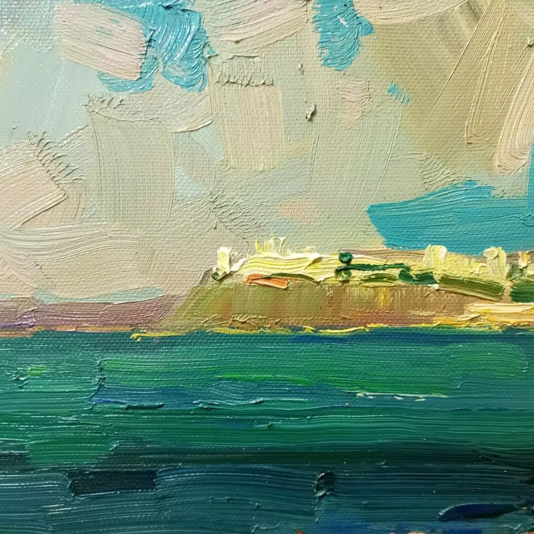 Картина. Александр Филиппов. Солнечные камни Херсона. Холст, масло. 40х85 см. Авторская живопись.