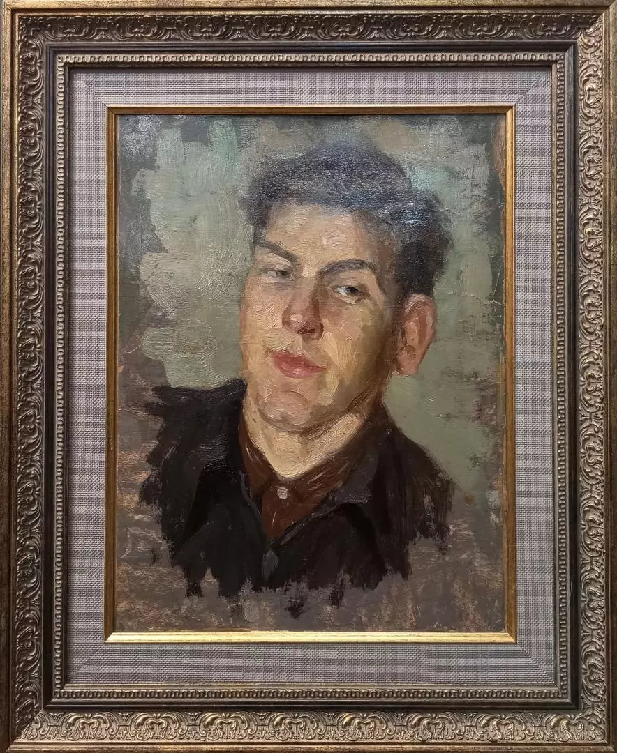 Картина. Василий Лосев. Крепкий парень. Оргалит, масло. 35х27 см. Авторская живопись.