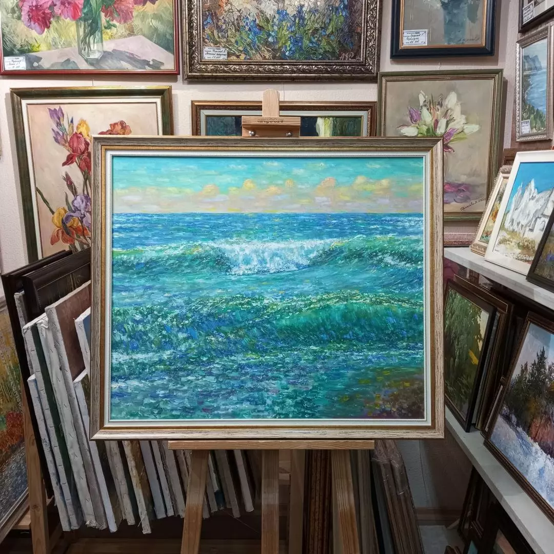 Картина. Сулеков Юрий Море, оргалит, масло, 60х70см. Авторская живопись.