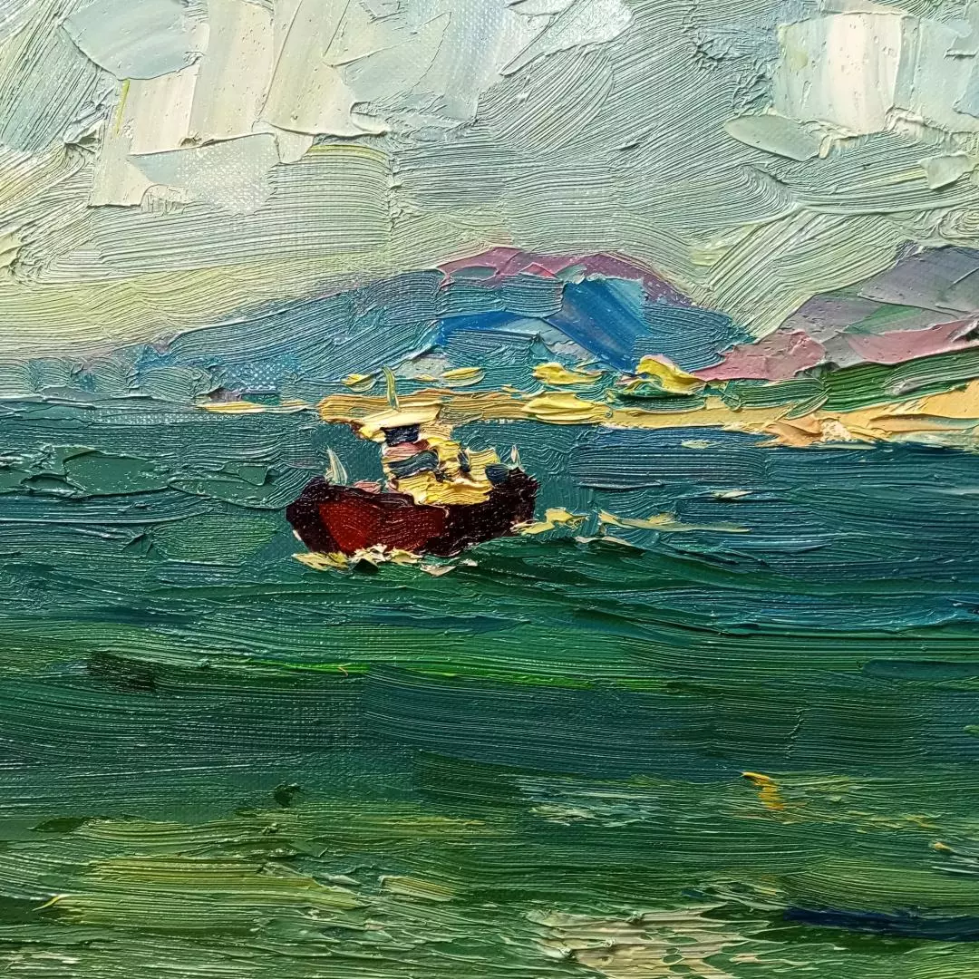 Картина. Александр Филиппов Куда-то спешит, холст, масло, 35х50 см. Авторская живопись.