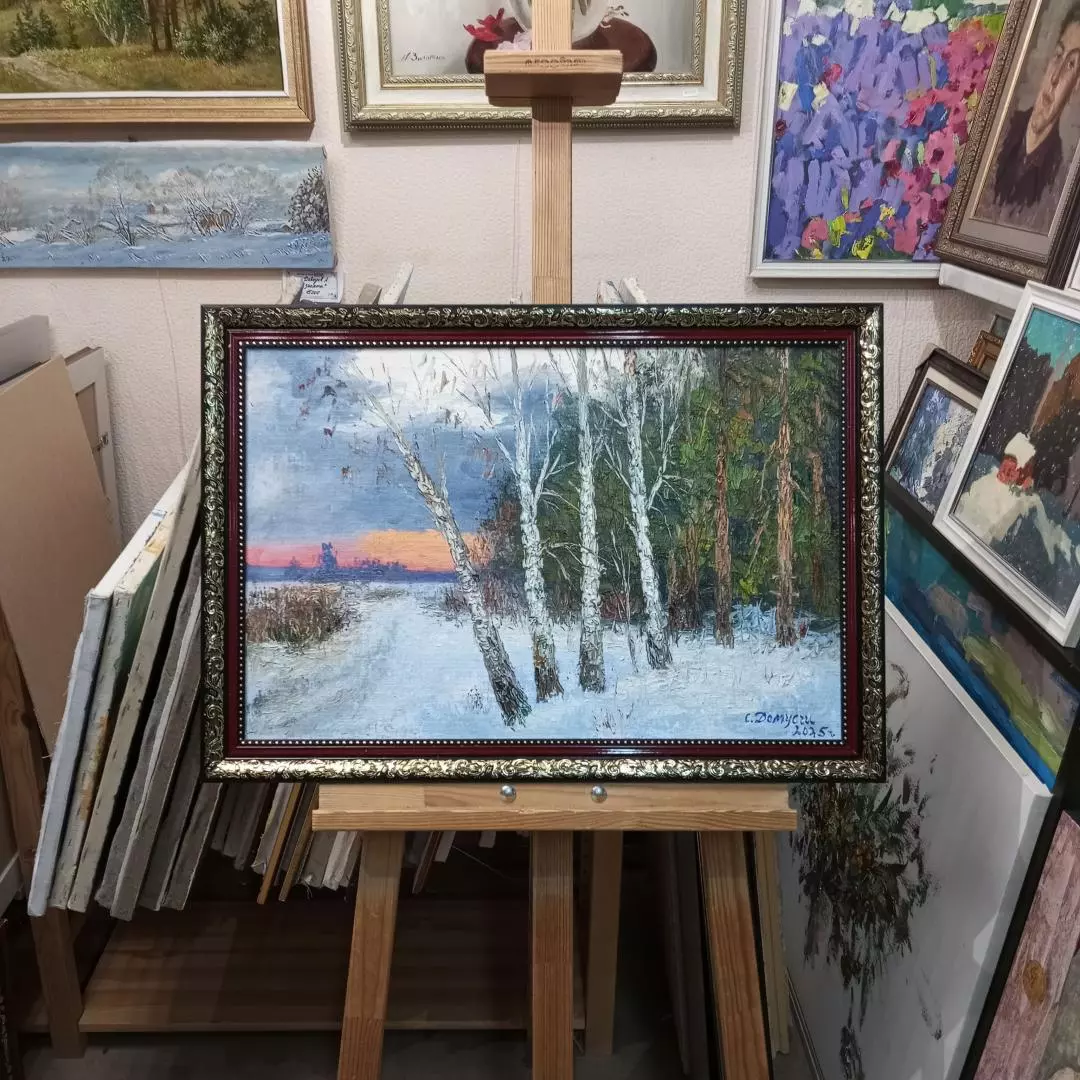Картина. Стефан Домусчи.Окраина Борисоглебска. Холст, картон, масло. 40х60 см. Авторская живопись.