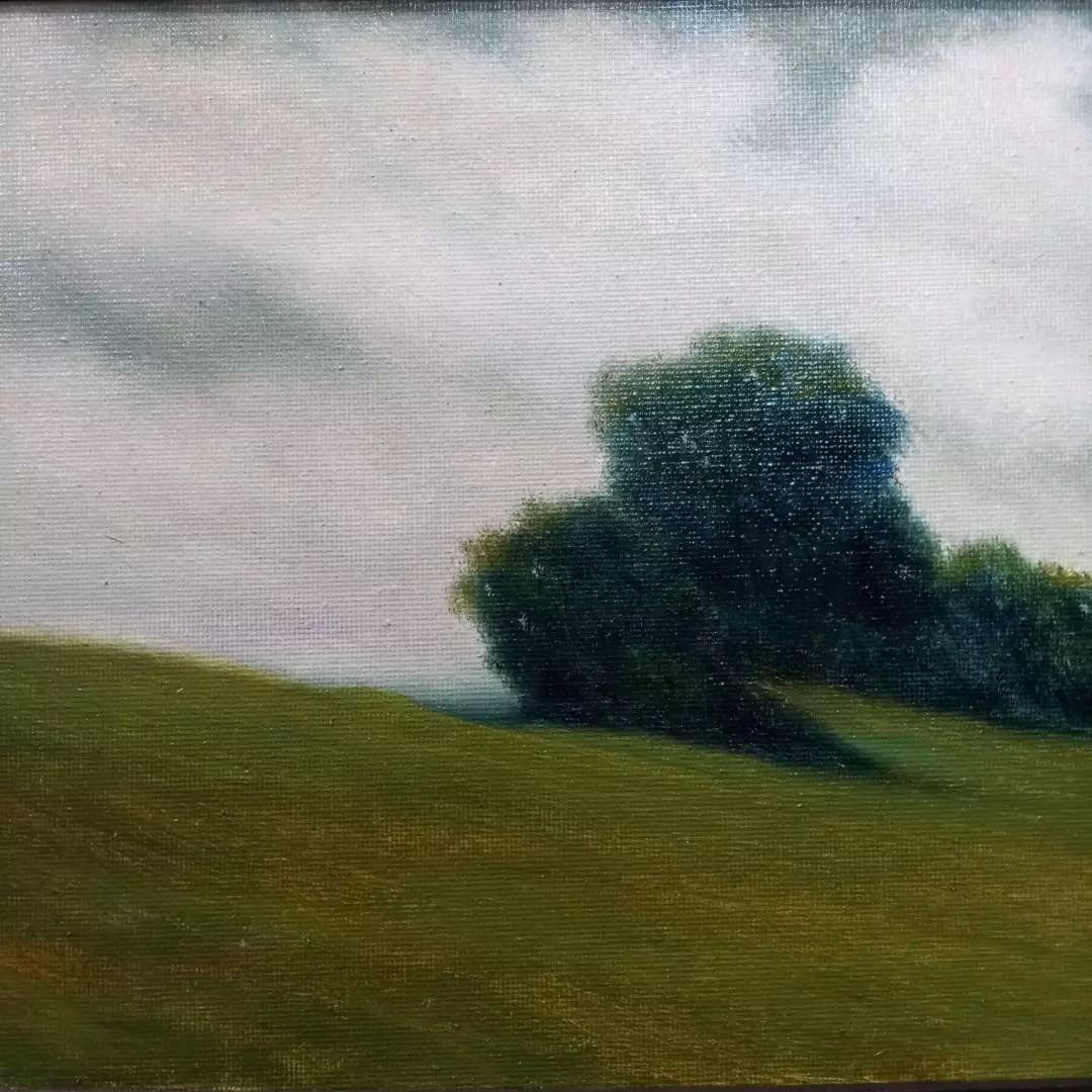 Попов Дмитрий. Пригорок. Холст, картон, масло. 20х30 см. Авторская живопись