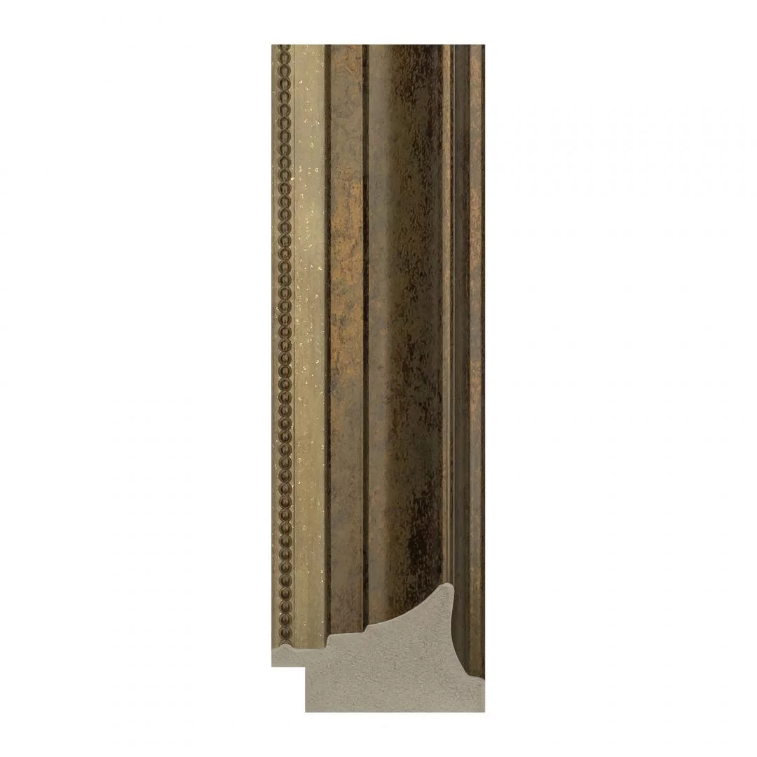Багетная рамка для фото 15x21, фоторамка со стеклом для фотографий, постеров, картин, вышивок / темно-коричневая-золотая - 4,8 см, классическая, пластиковая,  с креплением, 715-11