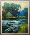 Картина. Александр Филиппов Бурный поток, холст, масло, 60х50 см. Авторская живопись.