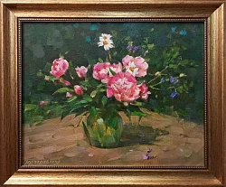 Картина. Татьяна Поплавская. Этюд цветы. Холст, масло. 33х41 см. Авторская живопись. 