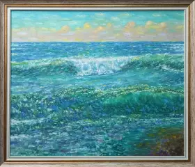 Картина. Сулеков Юрий Море, оргалит, масло, 60х70см. Авторская живопись.