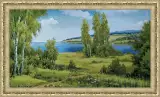 Гобелен в раме. Березовая опушка. 42х70 см, 719-16