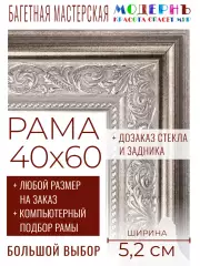 Рама багетная 40x60 для картин и зеркал - 5,2 см, классическая, пластиковая, с креплением, без стекла, М-23-1