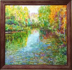 Картина. Сулеков Юрий И снова осень, оргалит, масло, 60х61см. Авторская живопись.