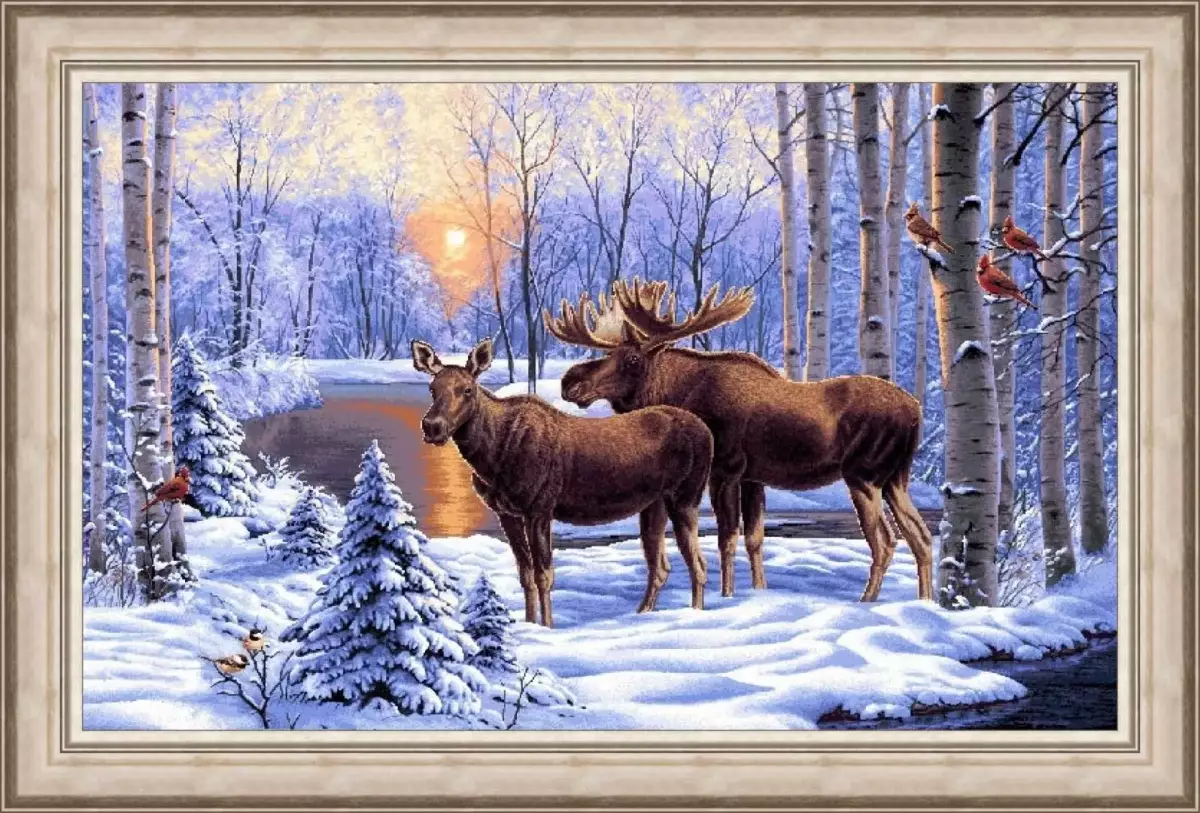 Гобелен в раме. Костромской заповедник. 87х117 см