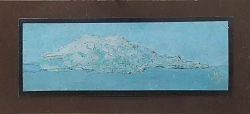 Картина. Иван Бондарев "Эльбрус" картон, масло, 6,6х20 см. Авторская живопись.