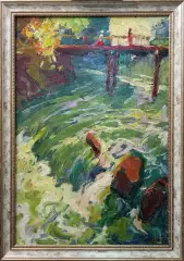Картина. Юрий Болотов На перекате, холст, масло, 60х40 см. Авторская живопись.