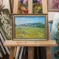 Картина. Александр Поплавский. Майское утро. Картон, масло, 20х27.5 см. Авторская живопись.