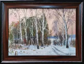 Картина. Стефан Домусчи Этюд г. Борисогебск, холст, картон, масло, 35х50 см. Авторская живопись.