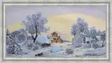 Гобелен в раме. Крещенские морозы. 39х72 см