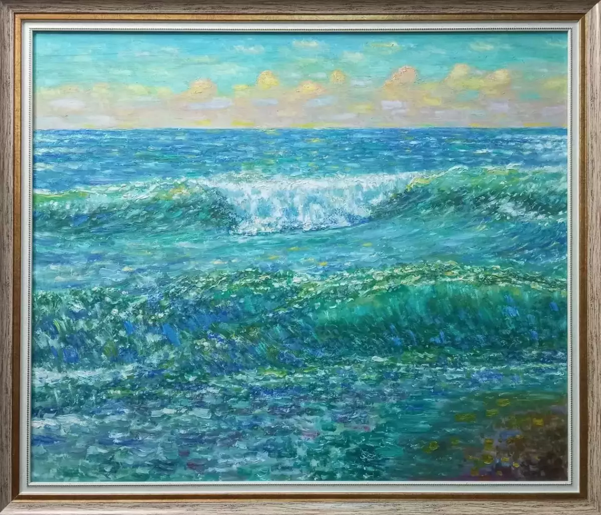 Картина. Сулеков Юрий Море, оргалит, масло, 60х70см. Авторская живопись.