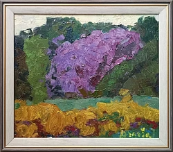 Картина. Юрий Болотов. Сиреневый рай. Холст, масло. 30х35 см. Авторская живопись