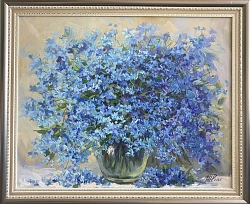 Картина. Никколова И.А. Голубая дымка. Холст, масло. 40х50 см. Авторская живопись. 