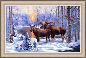 Гобелен в раме. Костромской заповедник. 87х117 см