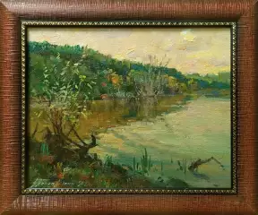 Картина. Александр Поплавский Вечерний этюд, холст, масло, 24х30 см. Авторская живопись.