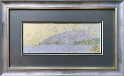 Картина. Иван Бондарев "Крым. Медведь-гора" картон, масло, 12х29 см. Авторская живопись.