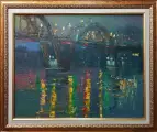Картина. Юрий Болотов. Вечерние огни. Холст, масло. 40х50 см. Авторская живопись