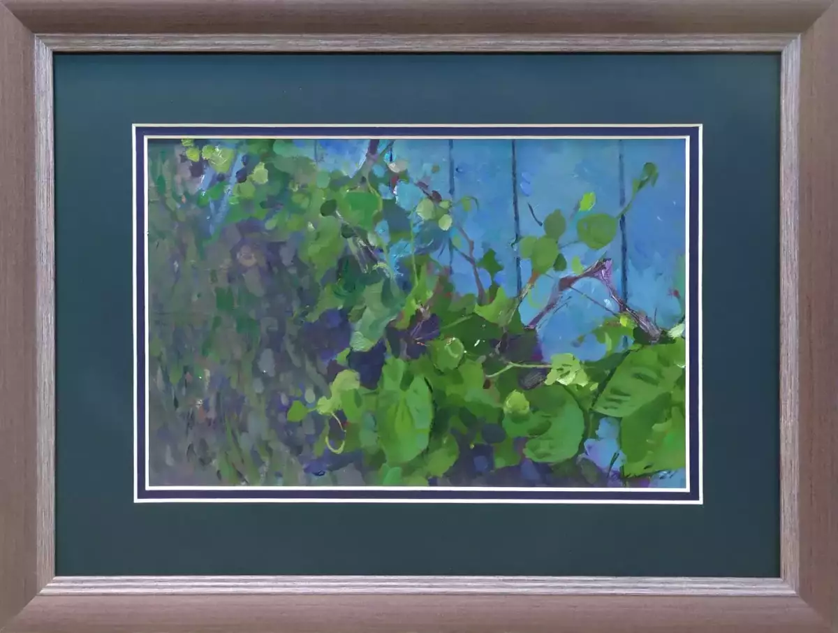 Картина. Евгений Кострюков Виноград картон, масло, 18х28 см. Авторская живопись.