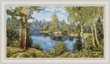 Гобелен в раме. Утки. 86х149 см