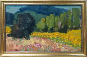 Картина. Юрий Болотов Август, холст, масло, 25х40 см. Авторская живопись.